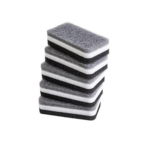 Seiei Sponge Monotone Set 5 74723 Kitchen Grease Stains Long-lasting Three-layer Slim Non-abrasive Soft Type 36.312cm