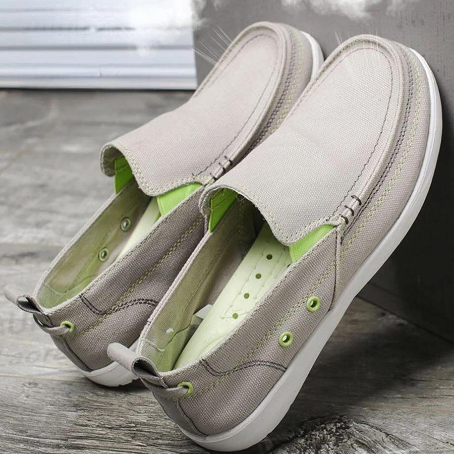 New Men Canvas Fashion Men's Casual Shoes Light Non-slip Loafer Flat Driving Shoes Outdoor Sneakers Vulcanized Shoes