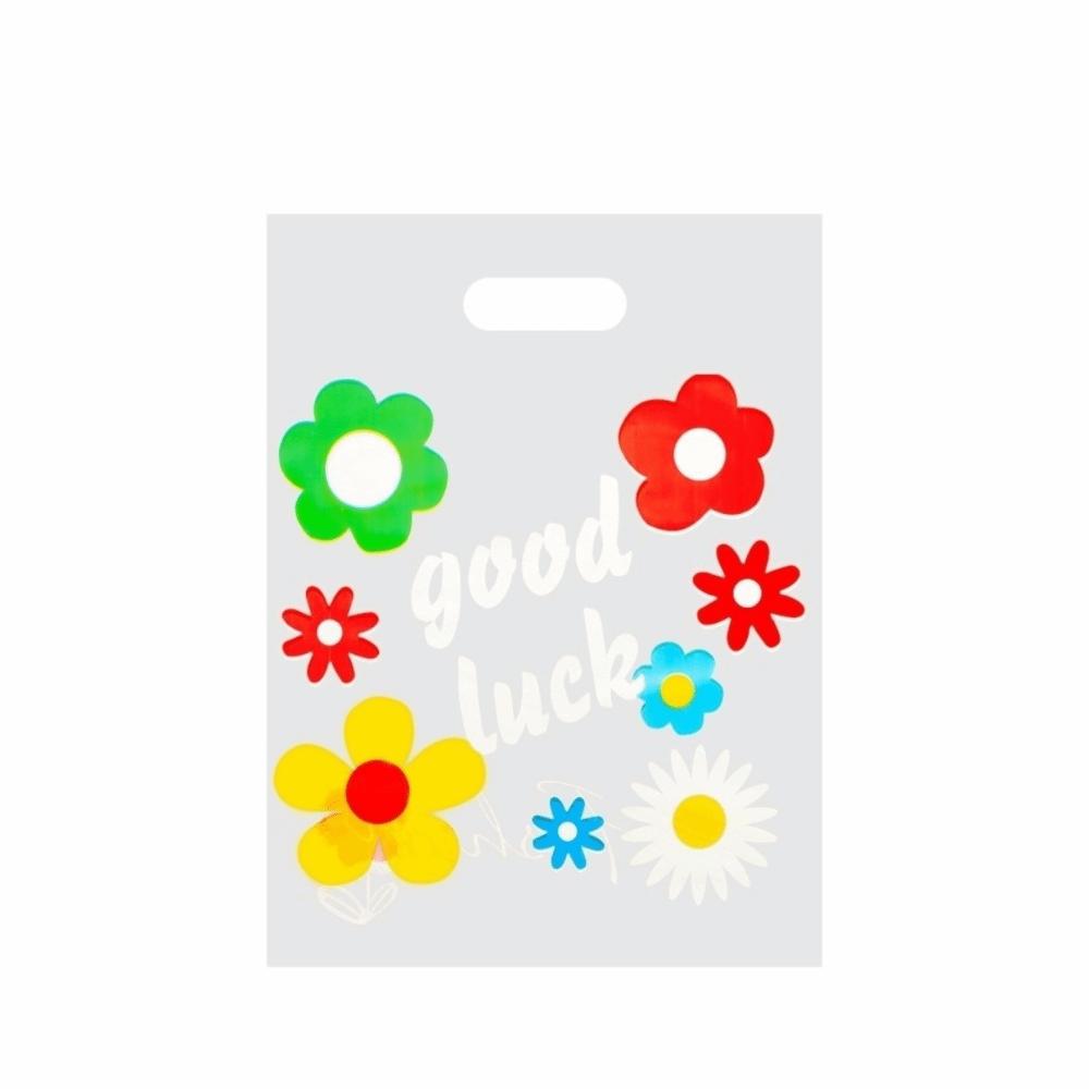 

50pcs Transparent Plastic Gift Bag Waterproof HyunA Flower Clear Storage Bag Large Capacity Daisy Shopping Handbag Candy Storage