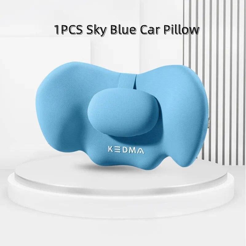 

Автомобильный подголовник, подушка для шеи, моющаяся поясная подушка для автомобильного сиденья, подушка для спинки сиденья, пена с эффектом памяти, авто, поясничная универсальная автомобильная шея sky blue pillow
