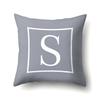 Polyester Pillow Case Gray Base Literary Home Car Decoration 26 English Letter Cushion Car Cushion Cover