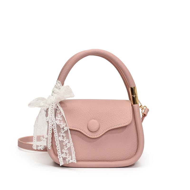 Lychee Pattern Portable Small Square Bag Women'S Versatile Shoulder Bag Casual Light Luxury Messenger Bag
