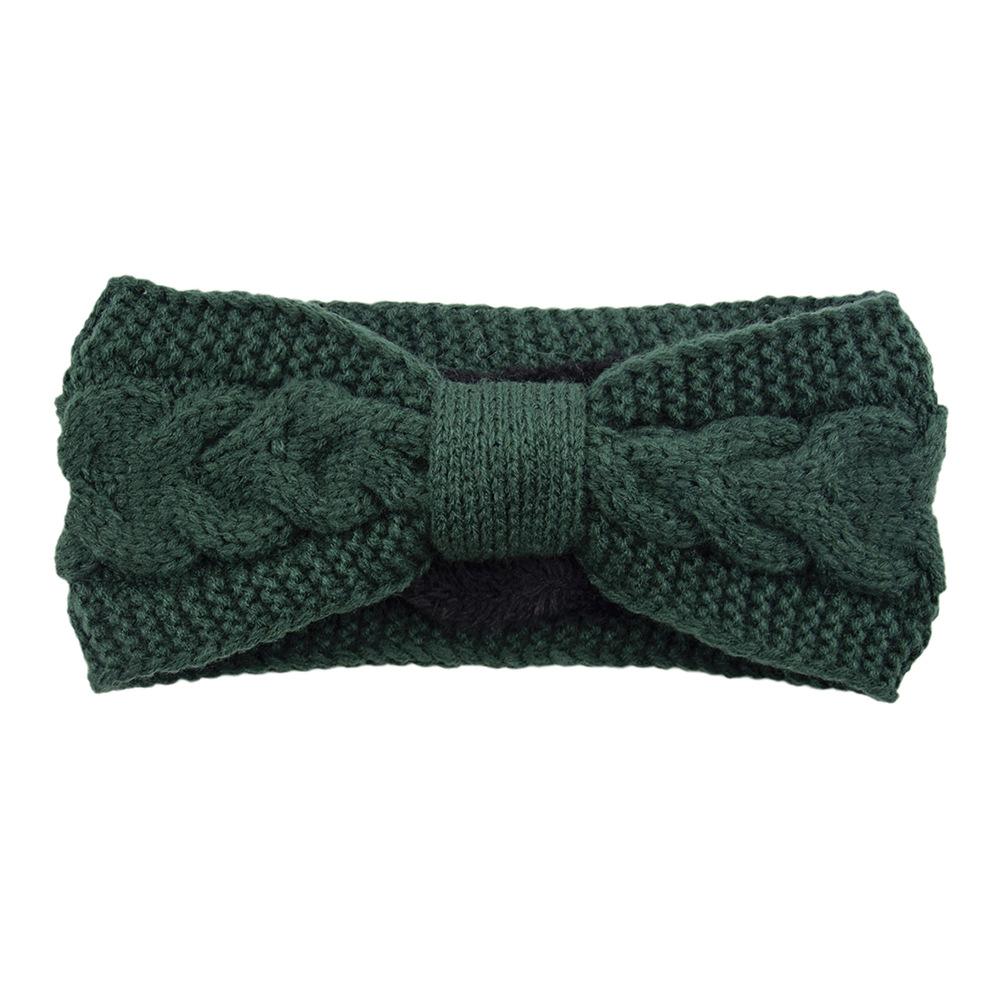 New Fuzzy Fleece Lined Headbands For Woman Solid Twists Bow Warm Hairband Elastic Sports Yoga Girls Hair Band Hair Accessories
