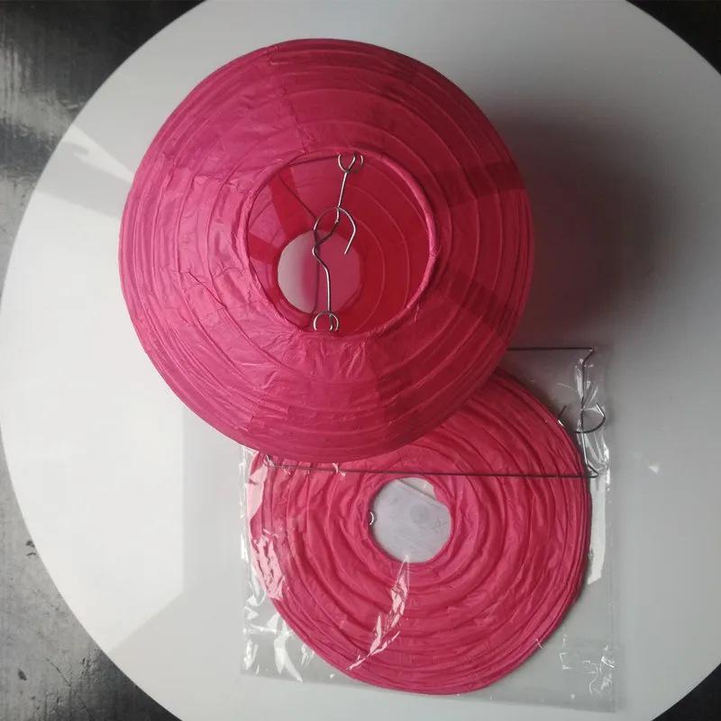 10-Inch Round White Paper Lantern, Red Mid-Autumn Festival & Wedding Decoration