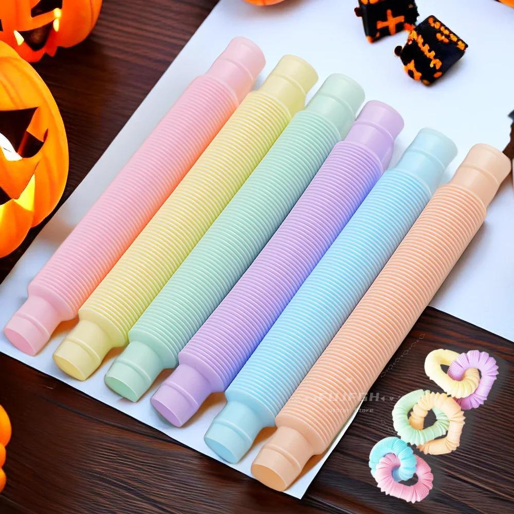 6 Stück/Packung Pop Tubes Sensorikspielzeug Fidget Pop Tube Stressabbau Dekompression Finger Spielzeug Teleskoprohr für Kinder Teenager Geschenke