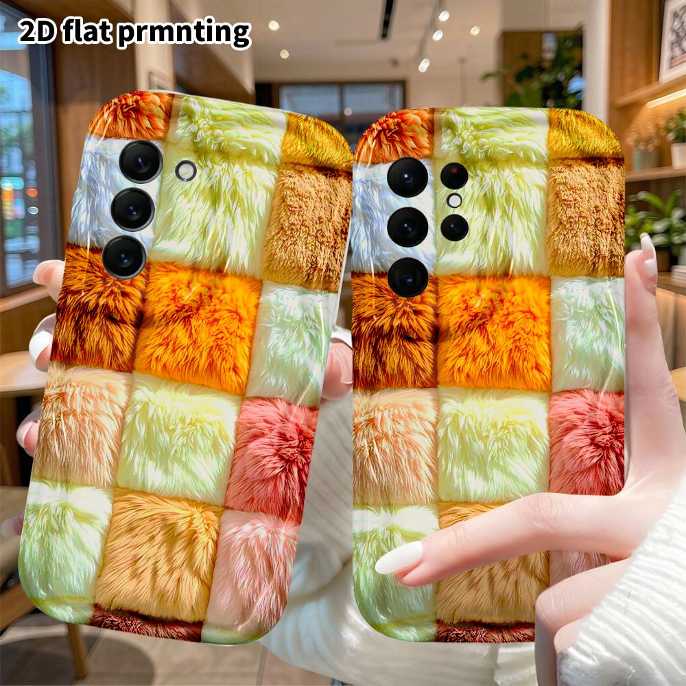 Telefonkasten: 2D flach, geeignet für Samsung Galaxy A34 A35 M05 M06 S20 S22 S21 FE Plus 5G Schutzhülle, aus langem Plüschstoff gefertigt, perfektes Weihnachten