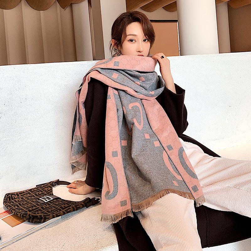 Women's Cashmere Blend Double-Sided Scarf - Autumn/Winter Warm Shawl, Versatile High-End Fashion
