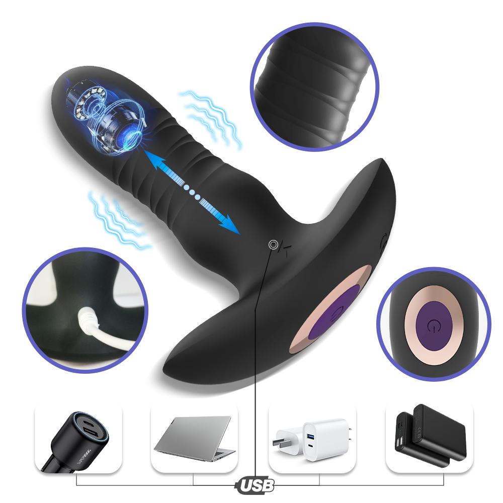 Telescopic Vibrating Butt Plug Anal Vibrator APP Wireless Remote Sex Toys for Women Anal Dildo Prostate Massager Men Buttplug