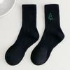 5 Pairs of Female Spring and Summer New Trend Cartoon Embroidery Absorbs Sweat In The Sport Tube Socks