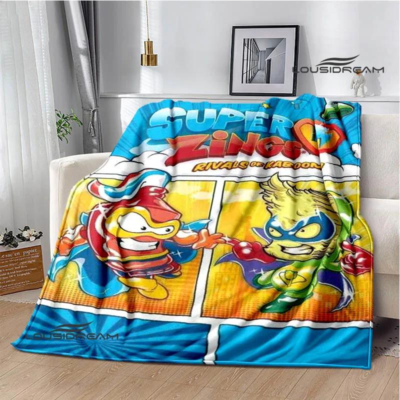 3D Cute Cartoon Super Zings Blankets Picnic Blanket Warm Flannel Blankets Soft and Comfortable Blanket Bed Linings Birthday Gift