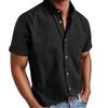 Men's Button Down Shirt Soft Vintage Short Sleeve T-Shirt Summer Casual Beach Fishing Tops with Pocket