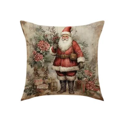 Snowman Elk Car Office Pillowcase Ins Christmas Decoration Retro Style Christmas Tree Pillowcase Sofa