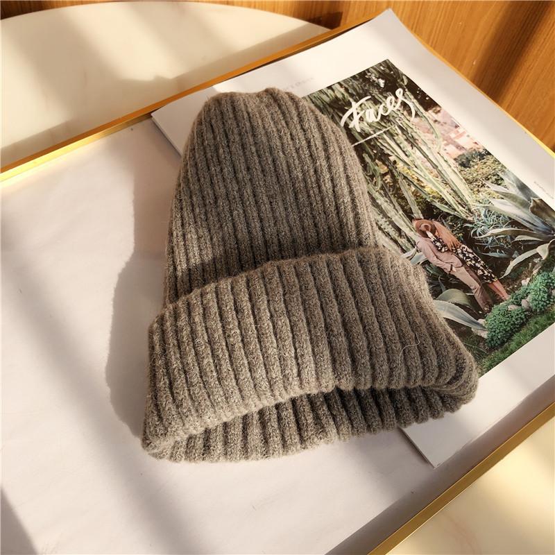 Hat Women's Autumn and Winter Versatile Solid Color Casual Student Knitted Wool Hat New Thermal Hat