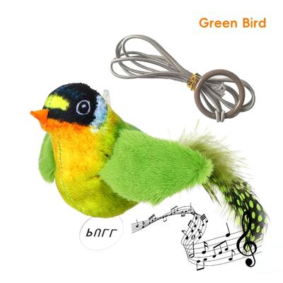 Cat Toy Catnip Bird Lively Cat Toy Built-in Catnip Simulates Bird Sounds Interactive Sounds Feather Cat Nibbles Toy Pet Supplies