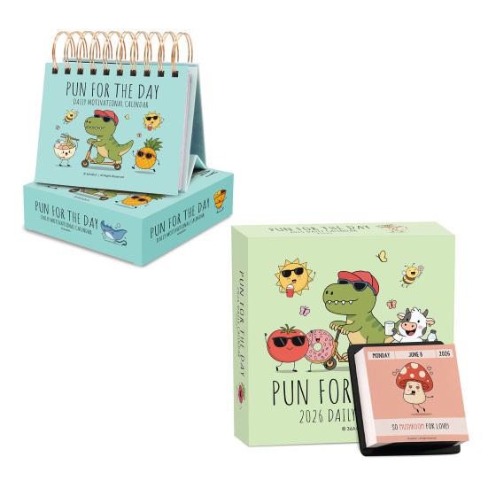 2026 Funny Pun Calendar Daily Tear-Off Desk Calendar with 365 And Notes Compact New Puns Jokes