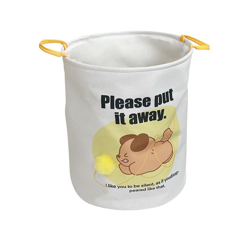 1pc Foldable Cute Laundry Basket Bathroom Dirty Clothes Storage Bucket Large Capacity Household Laundry Bag Clothes Organizer