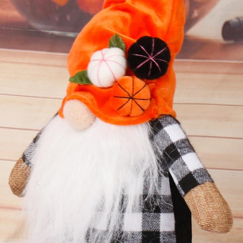 Plush Gnomes Figurine Doll Autumn Holiday Decors For Mantles Shelf Display Thanksgiving Harvest Halloween Gift