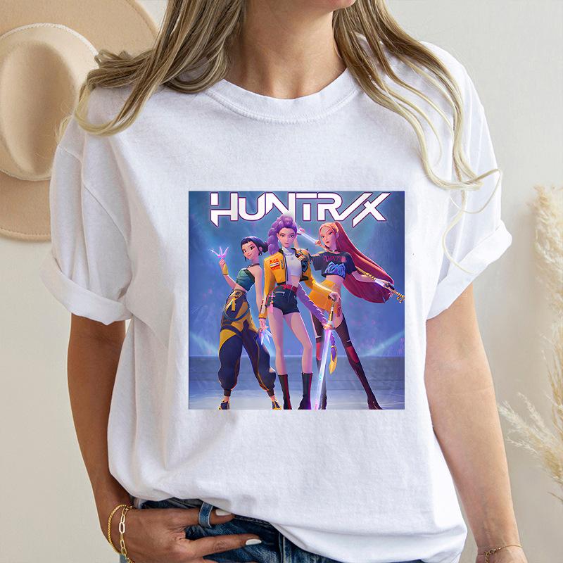 Dámské letní KPop Demon Hunters Grafické tričko Stylové Streetwear tričko s potisky postav Rum Mira Zoey Trendy ležérní