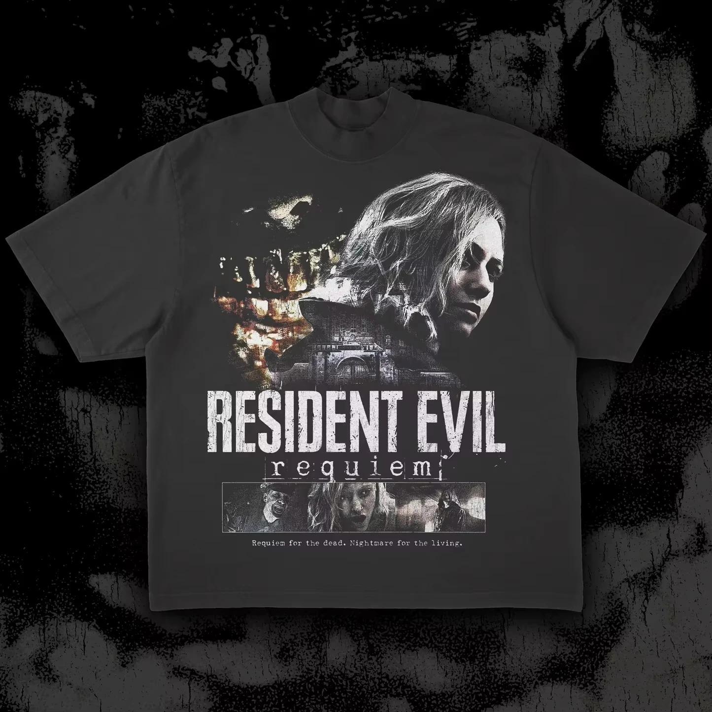 

Классическая Хоррор Игра Resident Evil Печатная Футболка Стиль 90-х Хлопок Круглый Вырез Мужская Женская Оверсайз Повседневная Летняя Новая Футболка 4XL
