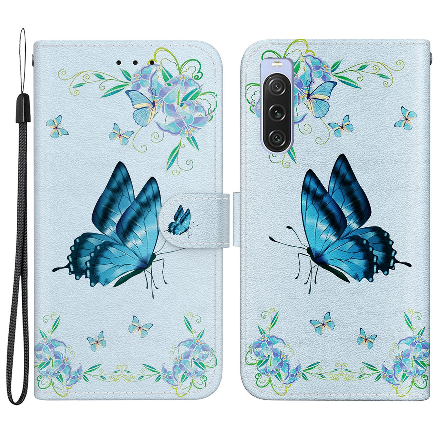 

For Sony Xperia 10 V Case Pattern Printed PU Leather Protective Phone Cover J