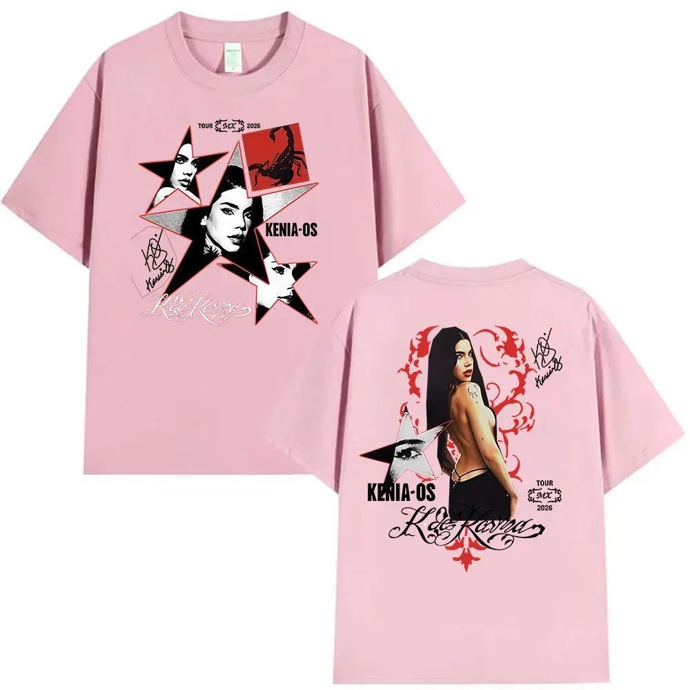 Singer Kenia Os K De Karma Tour 2026 Vintage Graphic T Shirts Men Women Gothic Hip Hop Pop Music Short Sleeve T-shirt Streetwear