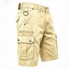 Vintage Multi-Pocket Cargoshorts Herren Lässig Einfarbige Lockere Gerade Shorts Frühling Sommer Herrenmode Knielange Hosen
