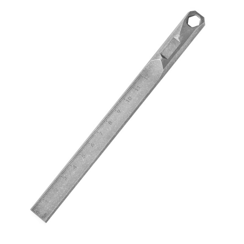 

Measuring Straight Ruler Crowbars Wrench Tool Titaniums Alloy Hard Ruler Waist Hanging Pry Rod for Outdoor Activity