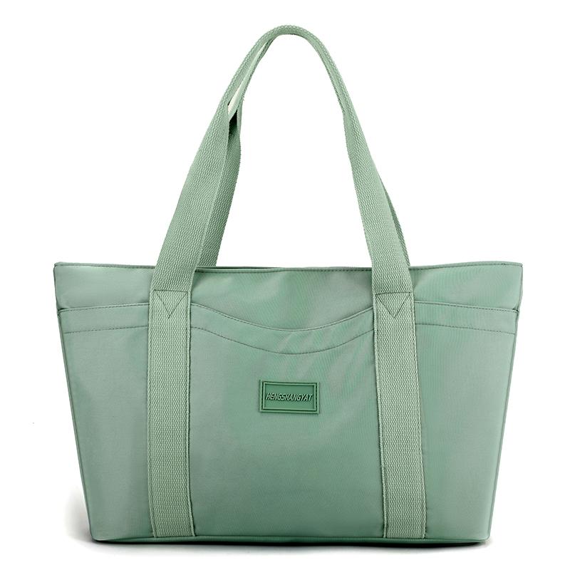 Women's Nylon Bag Large Capacity Tote Bag Multi-Pocket Lightweight Water-Repellent Handbag