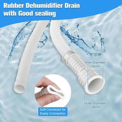 9,8/13 Fuß Klimaschlauch mit zuschneidbarem Gummiadapter Spülmaschinenabfluss Abfall Entfeuchter Schlauchverlängerungsrohr Mit Schlauchschellen