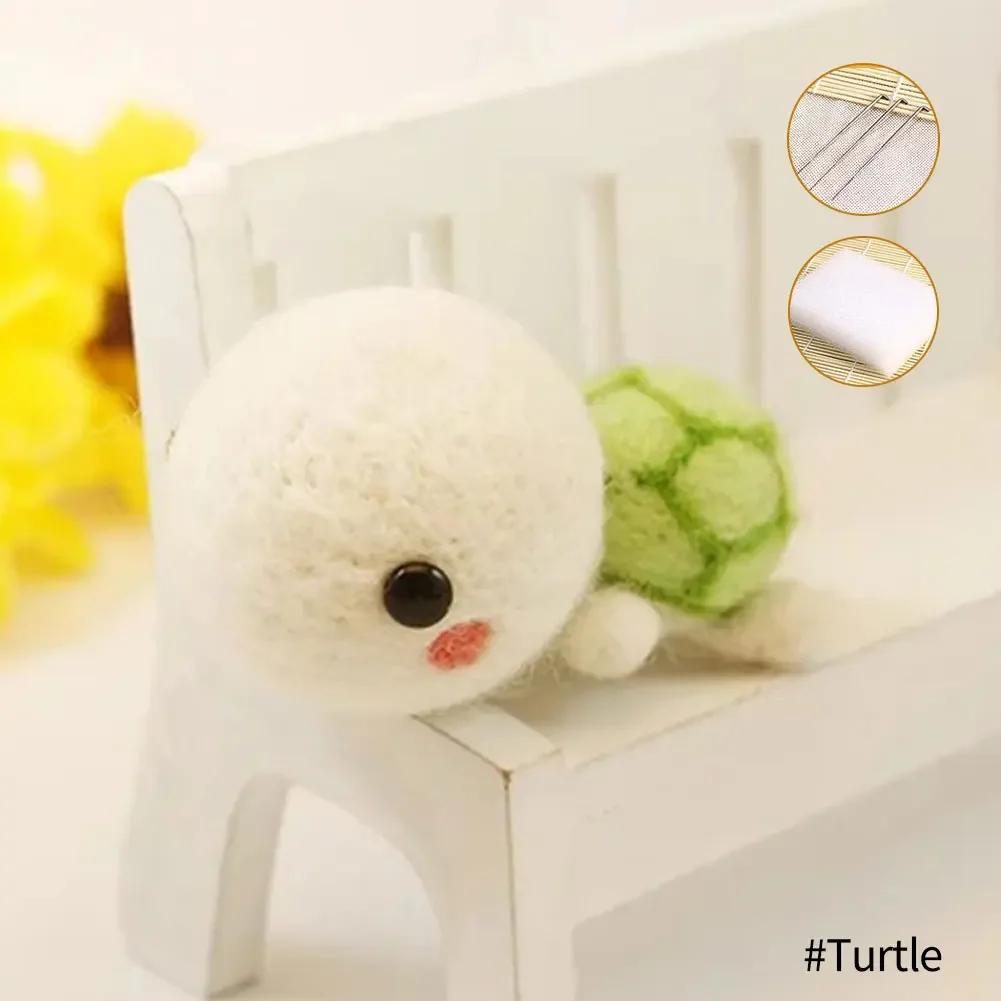 Cute Wool Felting Package Material Animal Handmade Toy Non-Finished DIY Arts Crafts Needlework Yarn Needle Felting Starter Kit