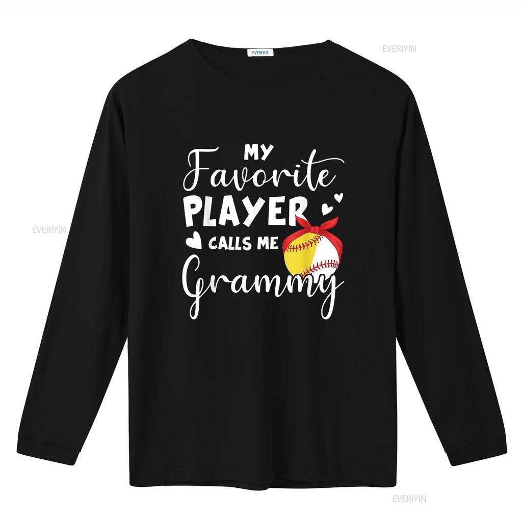 My Favorite Player Calls Me Grammy Softball Baseball T Shirt vintage Washed fashion Stretched streetwear Casual
