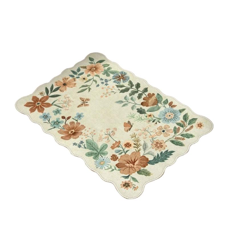 

Florals Area Rugs 60x90cm, Soft NonSlip Washable Kitchen Mats Thin Indoor Entryway Carpets for Bedroom Bathroom 90