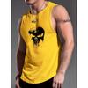 Men's solid color vest sleeveless round neck T-shirt daily sports fitness fashion round neck breathable short-sleeved T-shirt