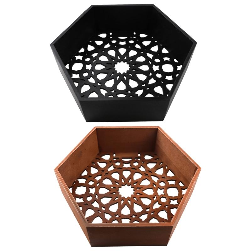 Wood Decor Wall Mount Hexagonal Books Toy Flower Pots Storage Shelf Holder Figurines Display Crafts Shelves Space Saving