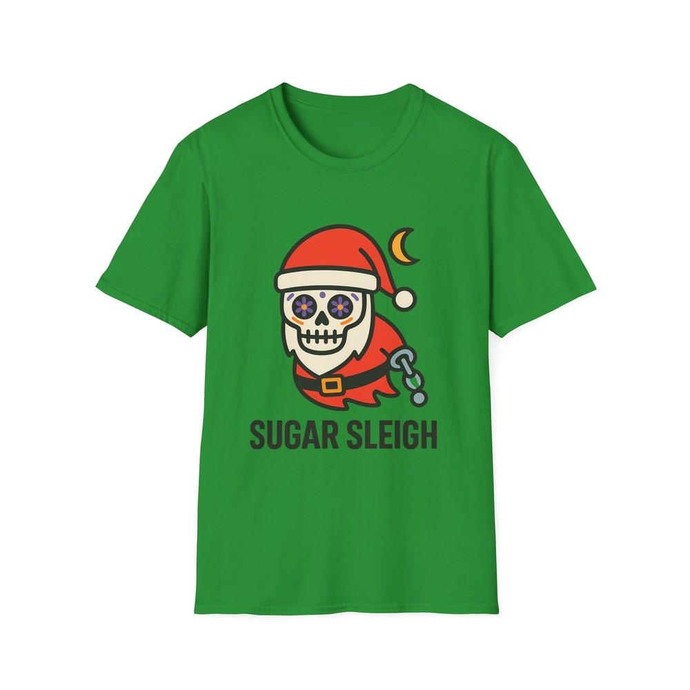 

Unisex Softstyle T-Shirt Santa Sugar Christmas Holiday Dia de los Muertos 4XL