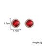 Orecchini a lobo da donna in cristallo color rosso quadrati piccoli con strass piccoli gioielli per orecchie moda coreana decorazione orecchie ragazze orecchini