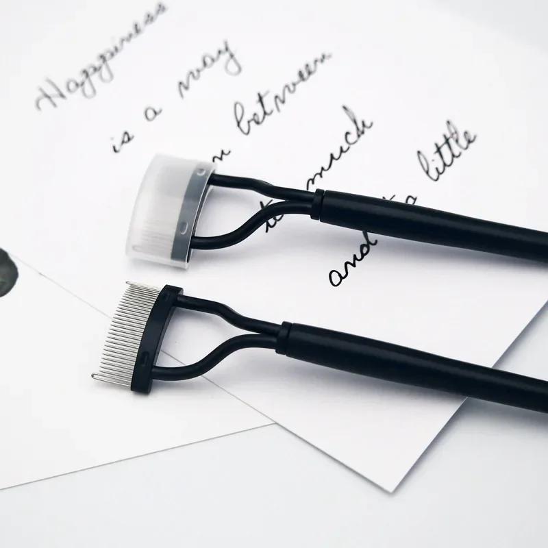 Tragbarer Wimpernbürstenkamm Mascara Curl Wimpern Edelstahl Wimpernkämmwerkzeuge Wimpernzange Make-up Wimperntrenner