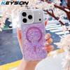 KEYSION Luxuxy Glitter Magnetic Phone Case for MagSafe for iPhone 17 Pro Max Soft TPU+PC Shockproof Back Cover for iPhone 17 Air