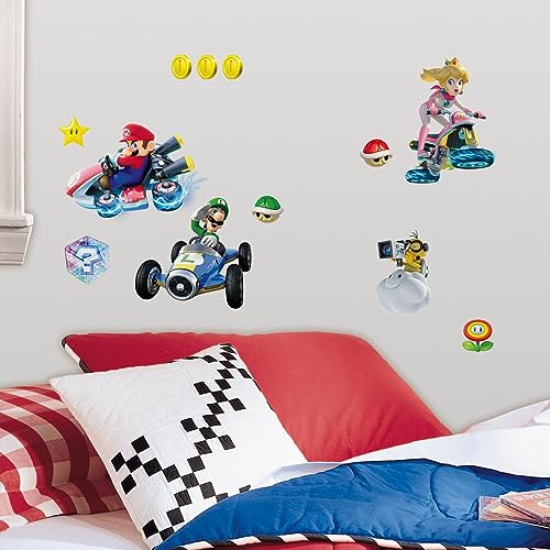 RoomMates RMK2728SCS Nintendo Mario Kart 8 Abziehbar und Aufklebbar Wandaufkleber, 25,4 cm x 45,7 cm