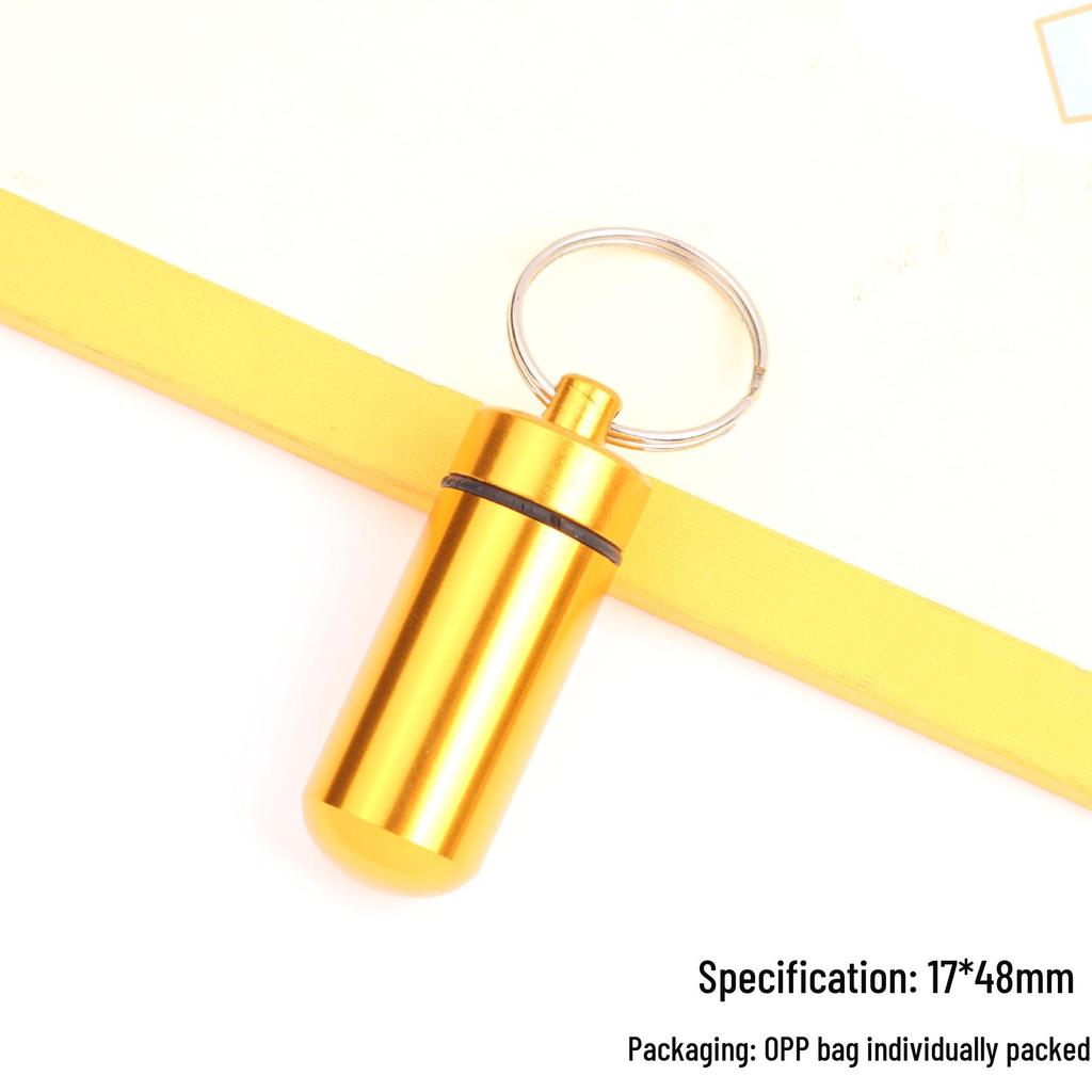 Portable Aluminum Pill Case with Keychain & Sealed Earplugs - Outdoor Survival Gear Pendant