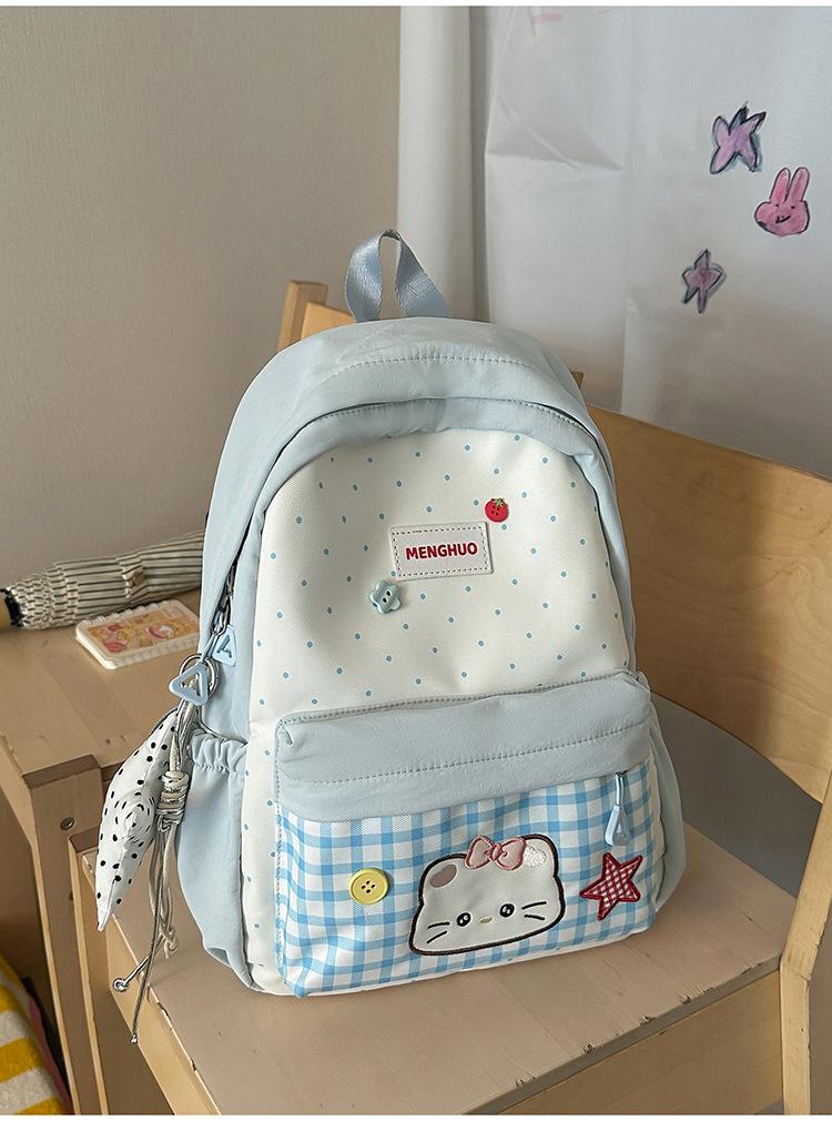 Schoolbag Girl Style Cute Star Schoolbag Female Junior High School Student Campus Cartoon Backpack Large Capacity High Value Backpack