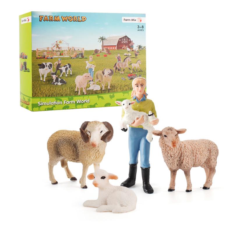 Cross-Border Farm Animal Miniature Model Set: Chickens, Ducks, Geese, Cows, and More