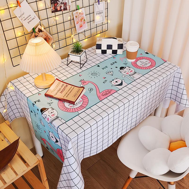 Tablecloth Waterproof And Oil-Proof Leave-In Fabric Desk Rectangular Dining Table Cloth Pvc Coffee Table Table Mat Tablecloth