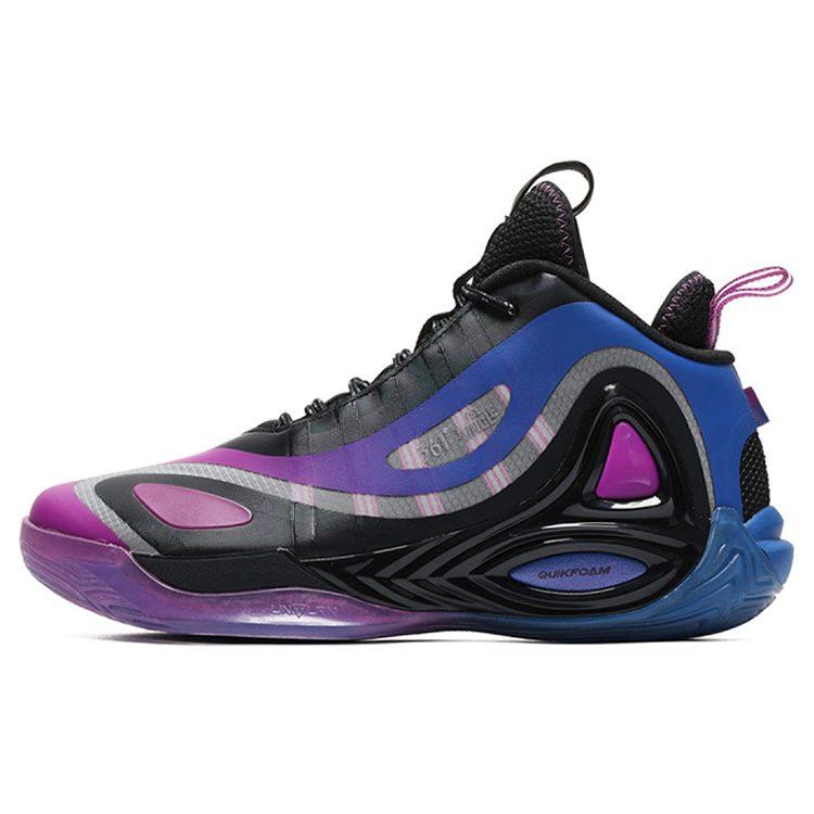 361 Zengo Orca Bouncy Slip Resistant, Abrasion Resistant, Lightweight Mid Top Basketball Shoes Men's Black Purple 572031114-3