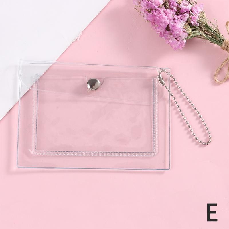 1Pc Women'S Credit Card Holder Wallet Transparent Waterproof Pvc Id Card Wallet