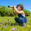 Golden Retractable Single-tube Kids Telescope Plastic Science Experiment Toy For Children Outdoor Play Learning