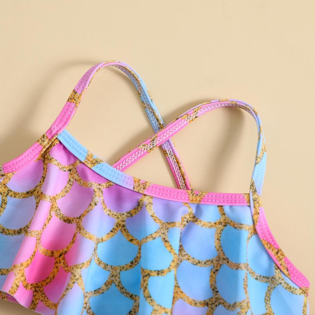 Dívčí bikiny s potiskem rybích šupin