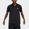 adidas Fi Polo Aop Logo Printing Training Sports Short Sleeve Polo Shirt Black Men's GP0994