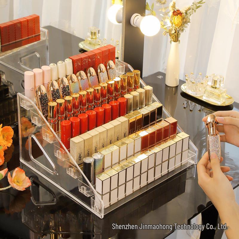 Clear Makeup Organizer: Eyeshadow, Lipstick, Skincare & Nail Art Storage Display