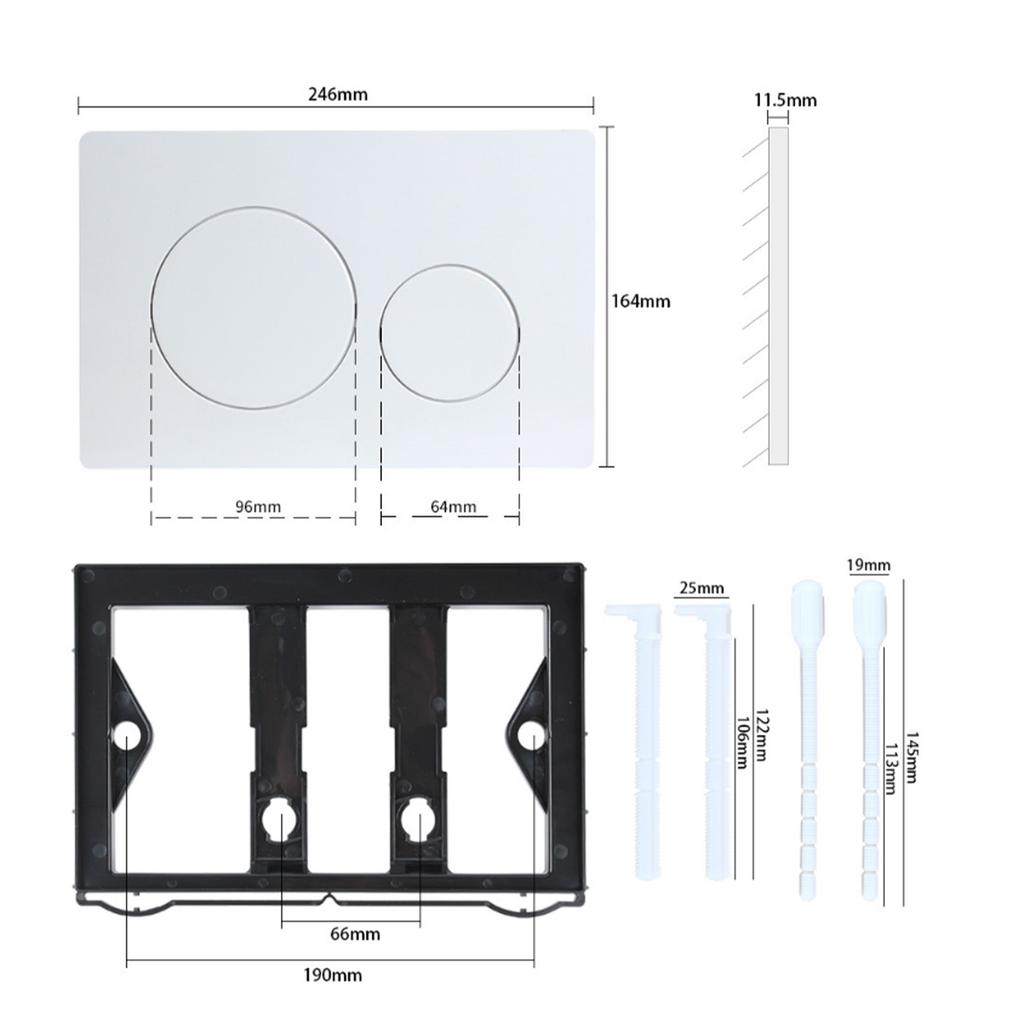 Stille Dobbelspyling Skjult Toalett Sisternepanel Moderne ABS Design Bad Spylepanel Enkel Installasjon for Sigma
